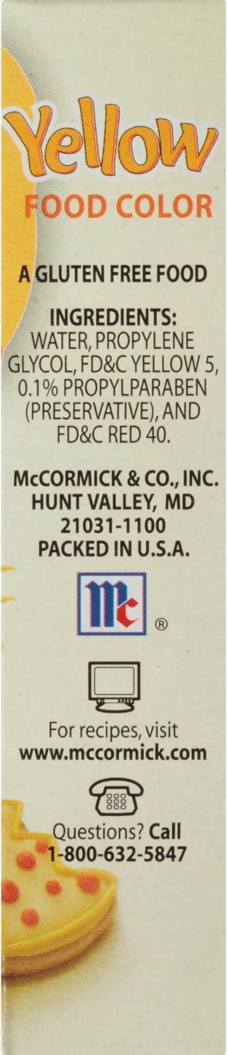 McCormick Gluten Free Yellow Food Color, 1 fl oz Box