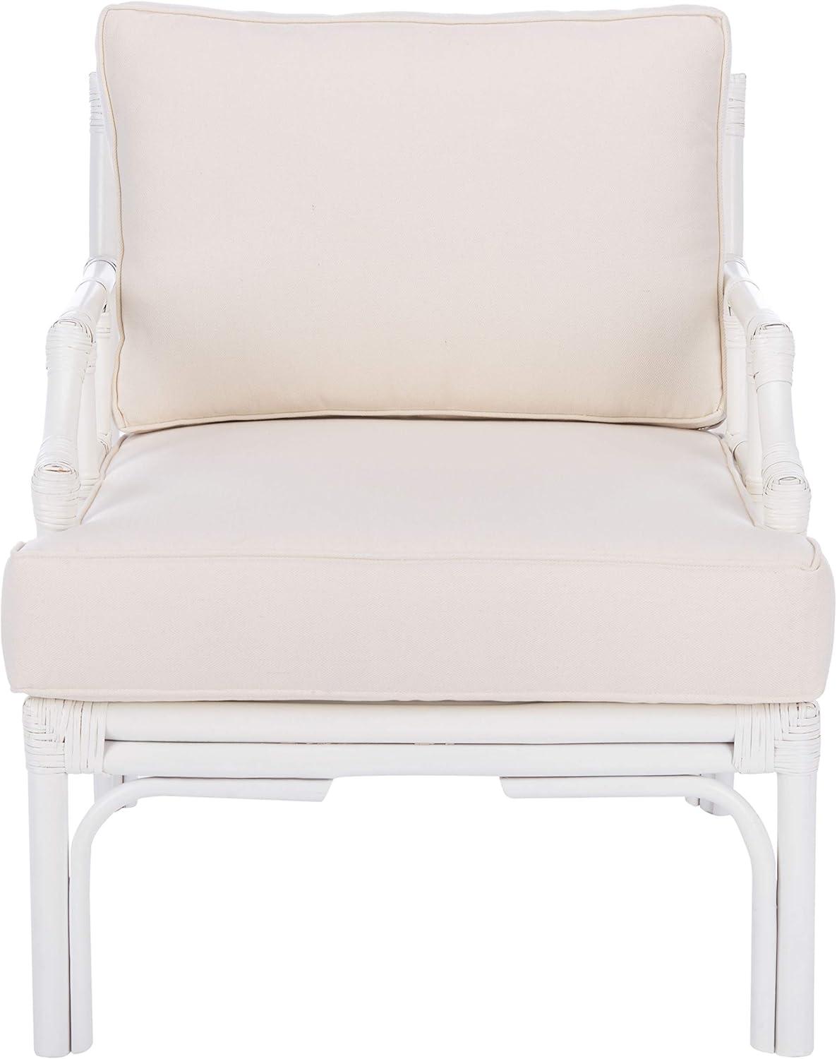 Kazumi Accent Chair W/ Cushion - White/White - Safavieh