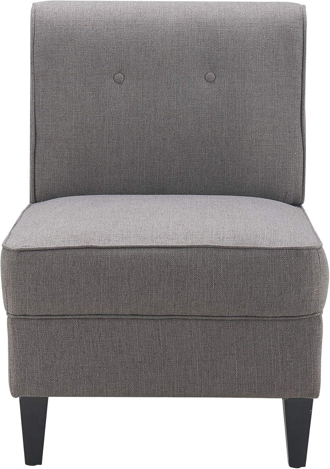 Serta Copenhagen Slipper Chair, Tufted Backrest, Sinuous Spring Seat Cushion, Polyester Fabric