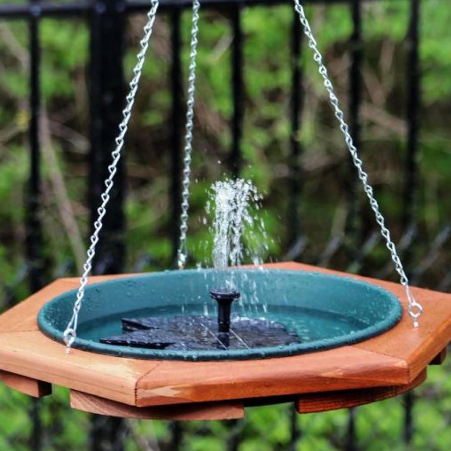 Black Leaf-Shaped Solar Powered Bird Bath Fountain