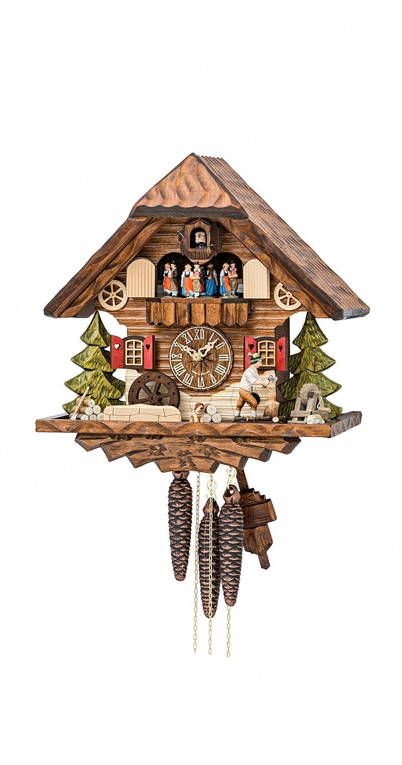 Cuckoo Clock Black forest house, turning mill-wheel KA 3709 EX