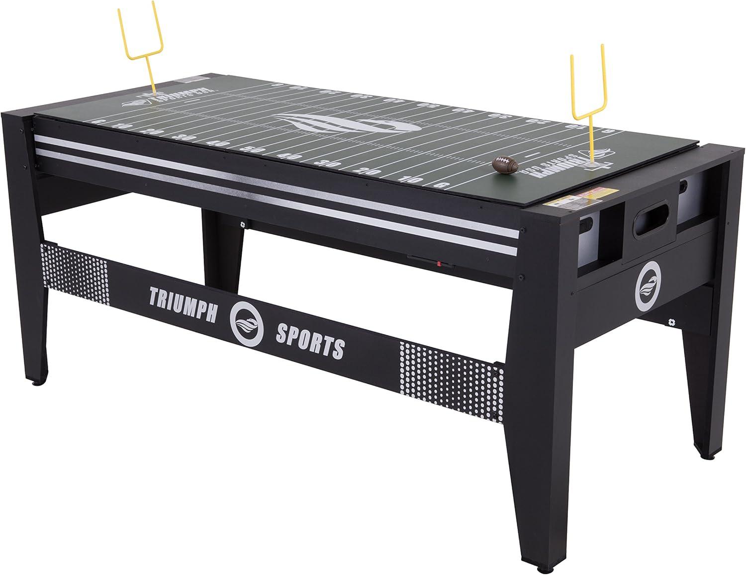 Triumph 72" 4 in 1 Multi-Game Swivel Table with Air-Powered Hockey, Table Tennis, Billiards, and Launch Football