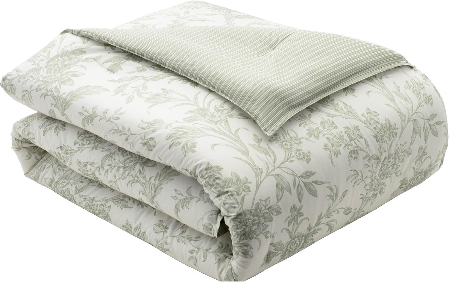 Laura Ashley Laura Ashley Natalie Green Cotton Bonus Duvet Cover Set