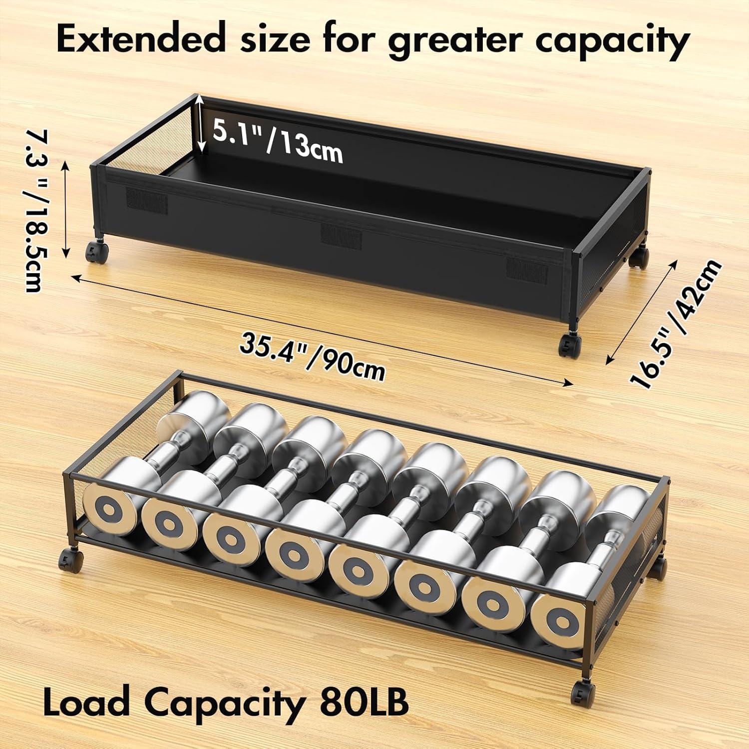 Rebrilliant 2Pack Lengthen Underbed Storage Containers with Wheels