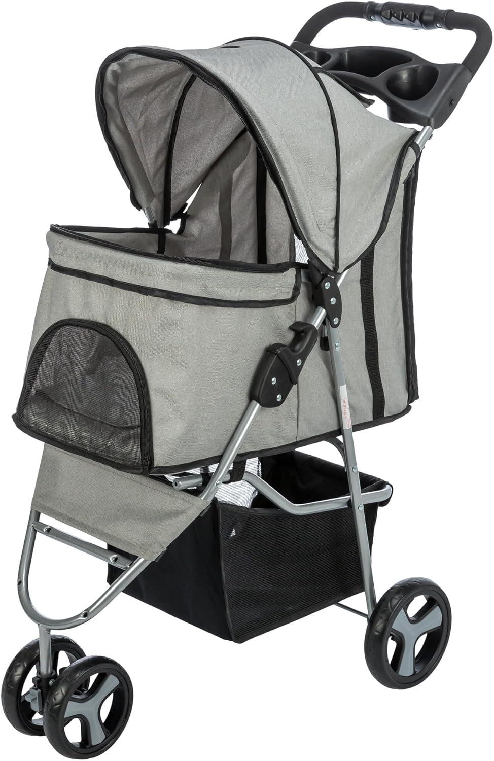 TRIXIE TRIXIE Dog Stroller for Small Dogs and Cats, Lightweight and Compact Pet Stroller