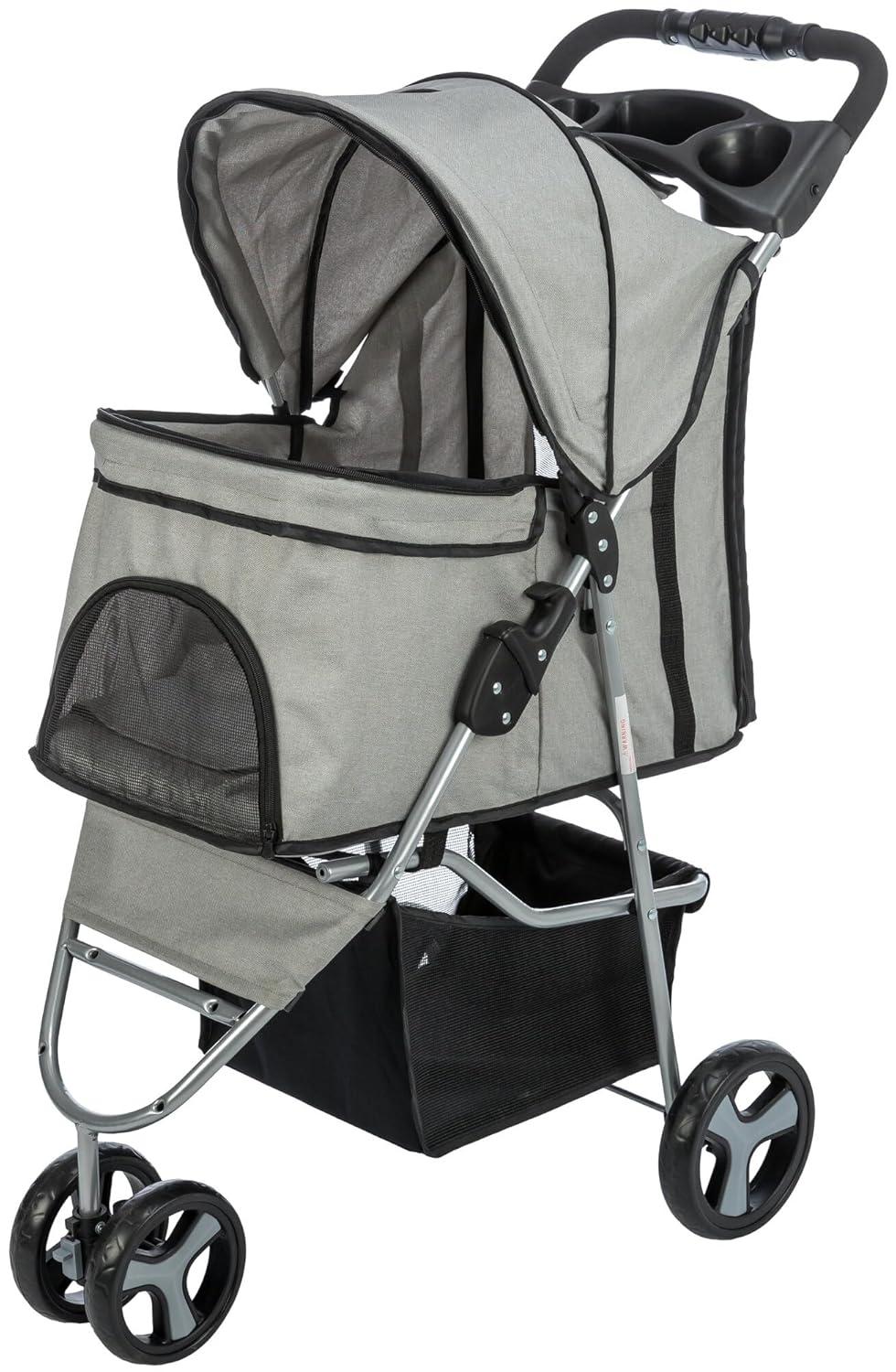 TRIXIE TRIXIE Dog Stroller for Small Dogs and Cats, Lightweight and Compact Pet Stroller