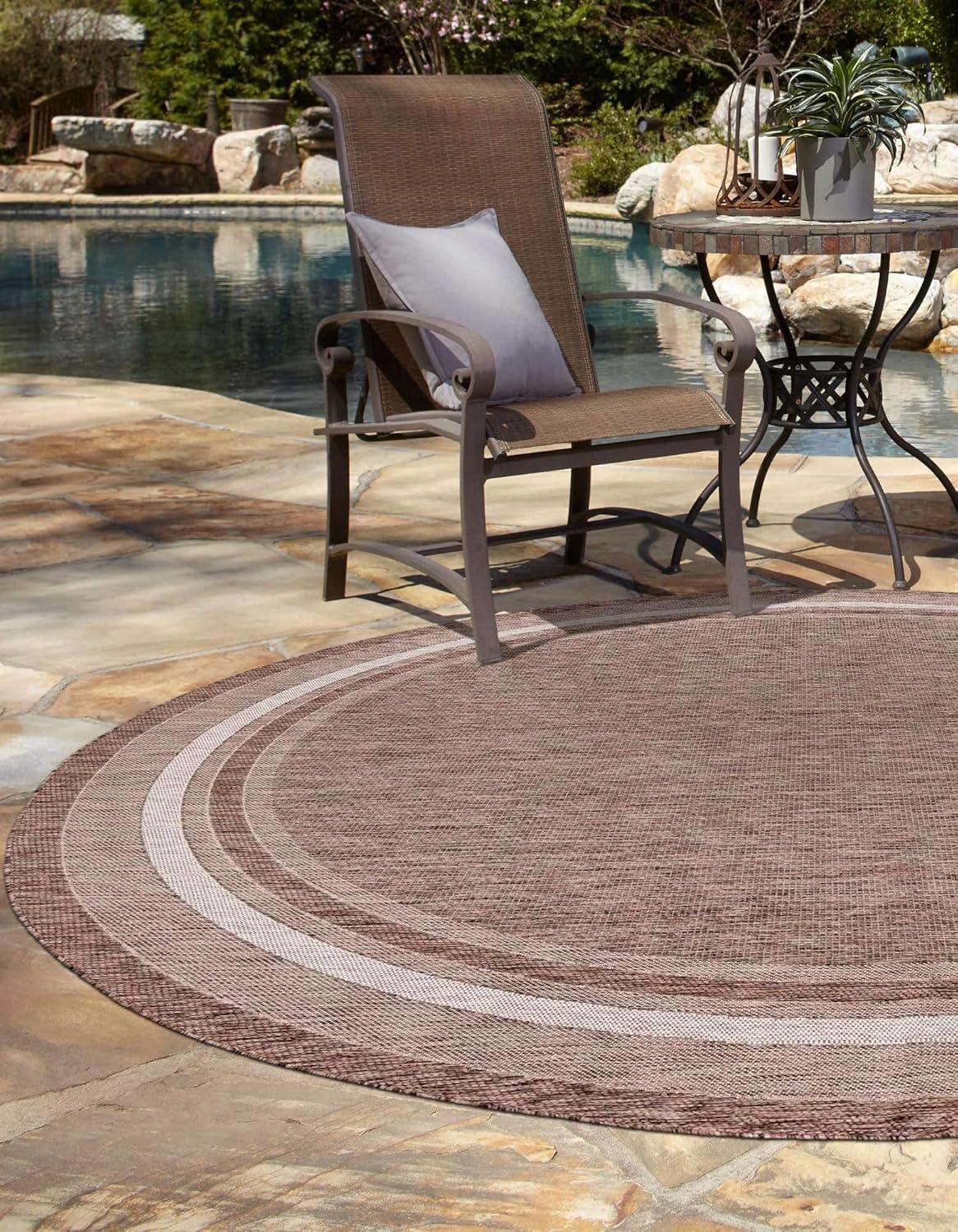 Unique Loom Outdoor Border Soft Border Border Woven Area Rug