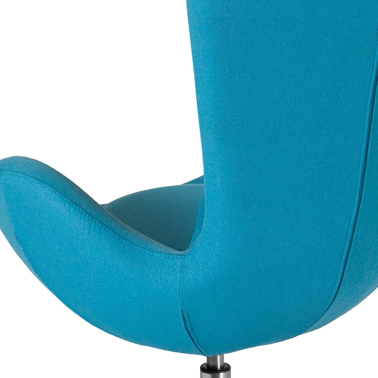 Flash Furniture Egg Series Aqua Fabric Side Reception Chair