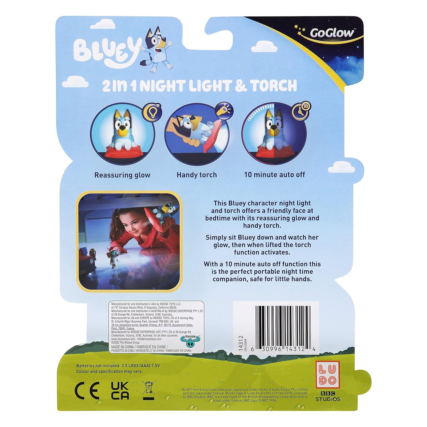Bluey, 2 in 1 Night Light & Flashlight, LED, Auto-off Timer, Preschool, Ages 1+