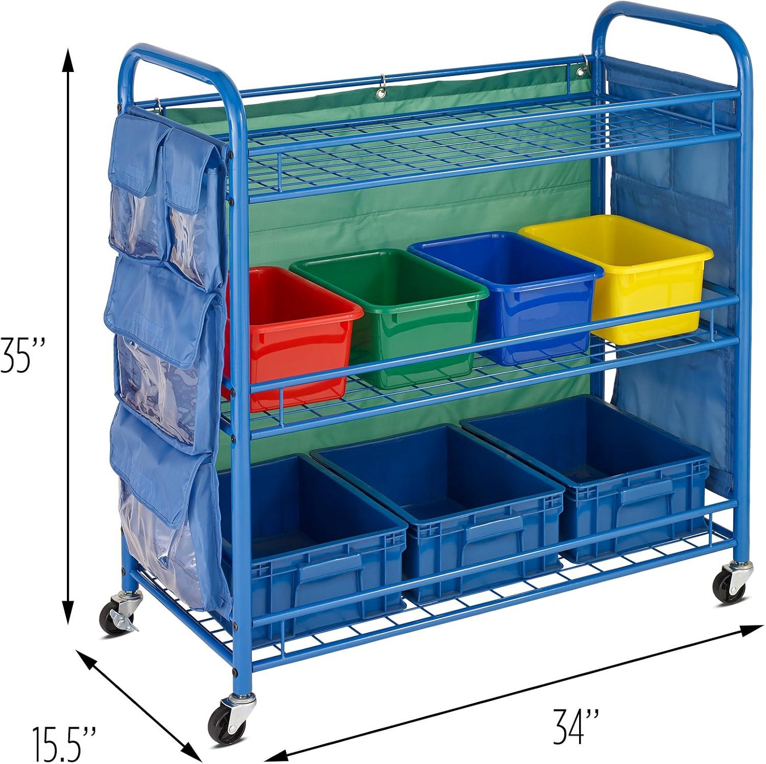 Zoomie Kids Harriotte 3 Compartment Metal Teaching Cart