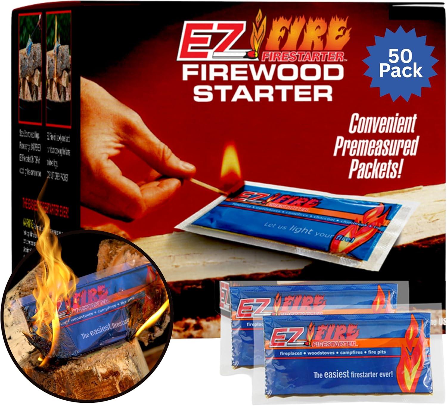 Naturally Occurring, Reliable, All Purpose, Easy-to-Use Fire Starter for Wood Stoves, Fireplaces, Campfires, and Bonfire – Waterproof, Windproof, Safe, Clean, Odorless | 10 Pack
