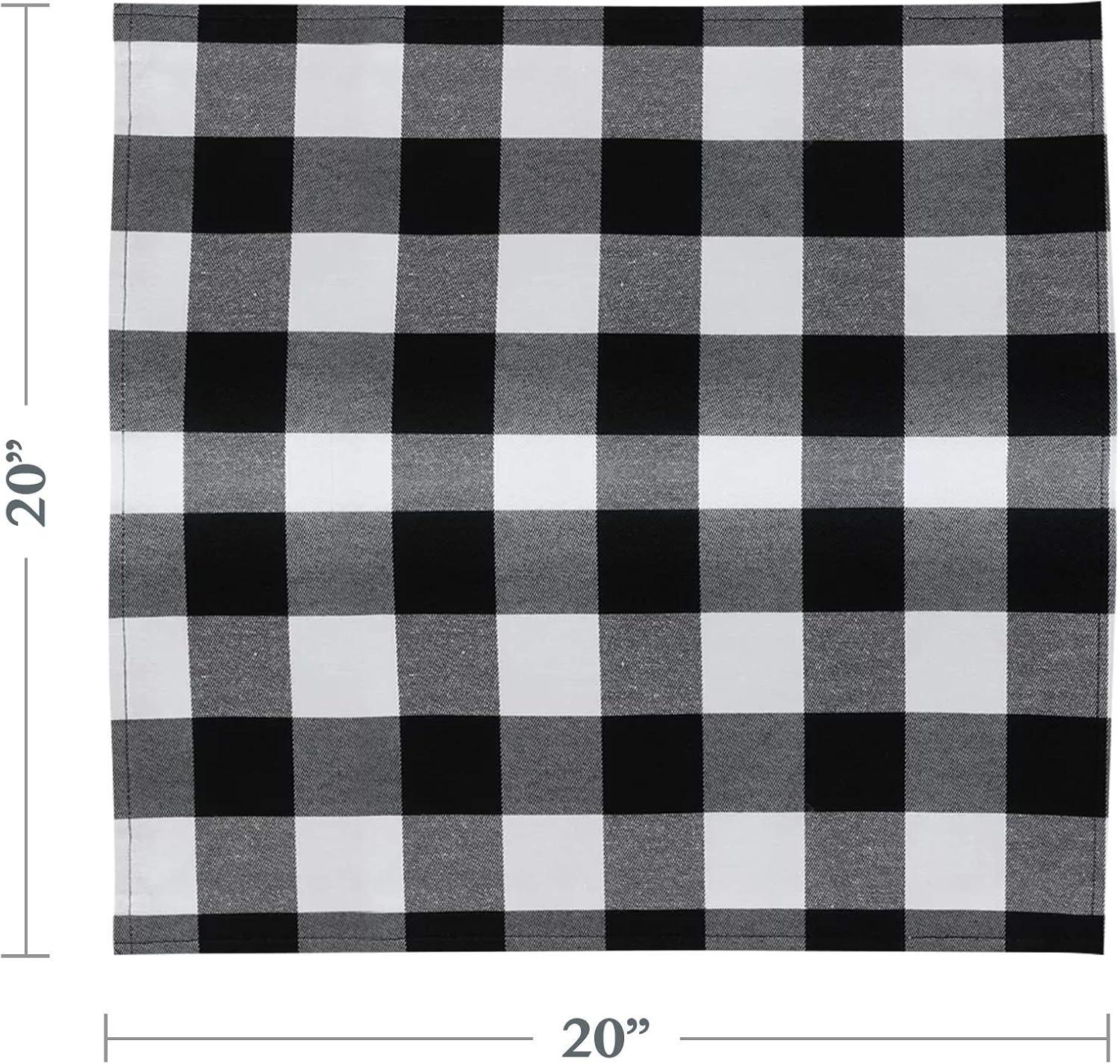 Saro Lifestyle Cotton Blend Buffalo Plaid Table Napkins (Set of 4)