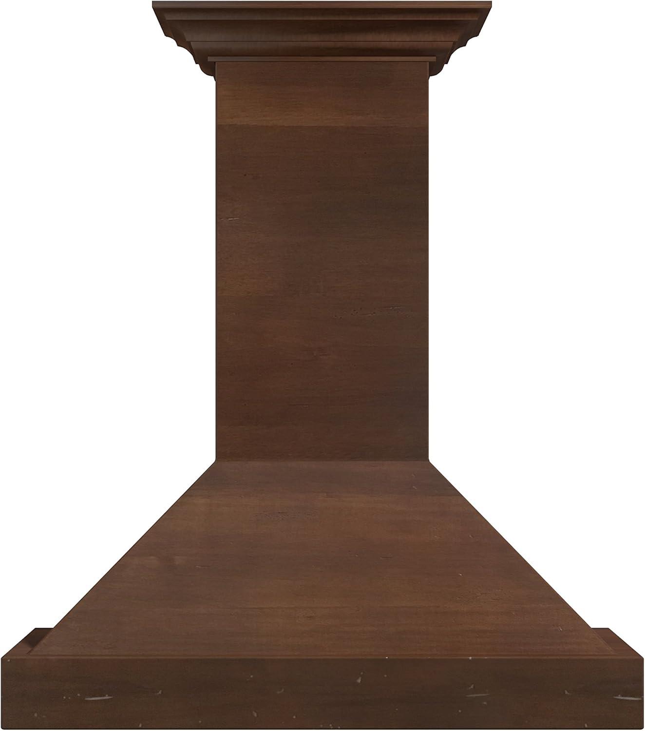 ZLINE 36" Convertible Vent Wooden Wall Mount Range Hood in Walnut