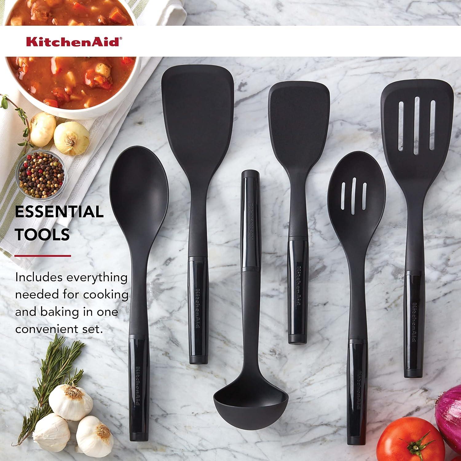 Black Nylon 6-Piece Heat-Resistant Kitchen Tool Set