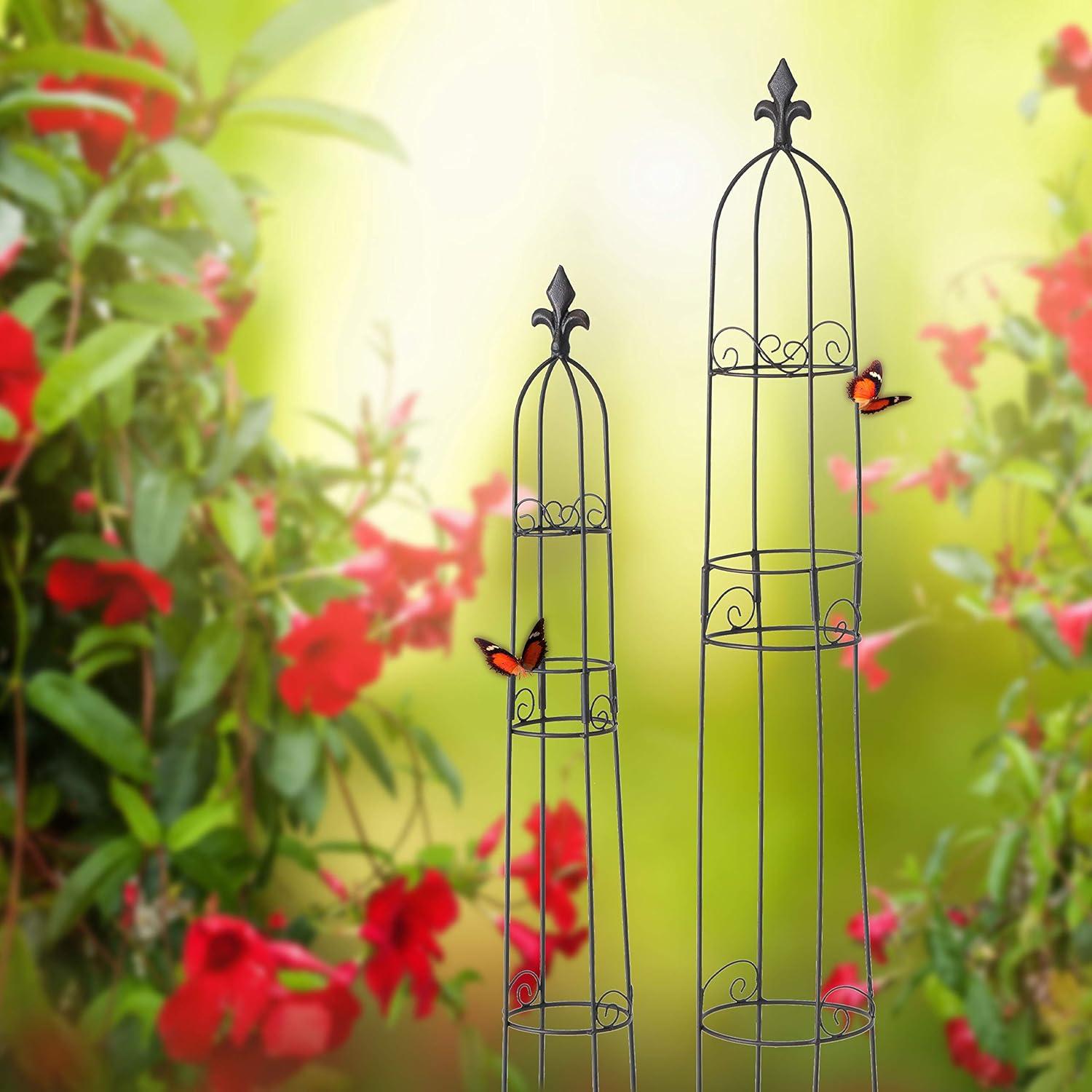 Fleur di Lise Metal Obelisk Trellis