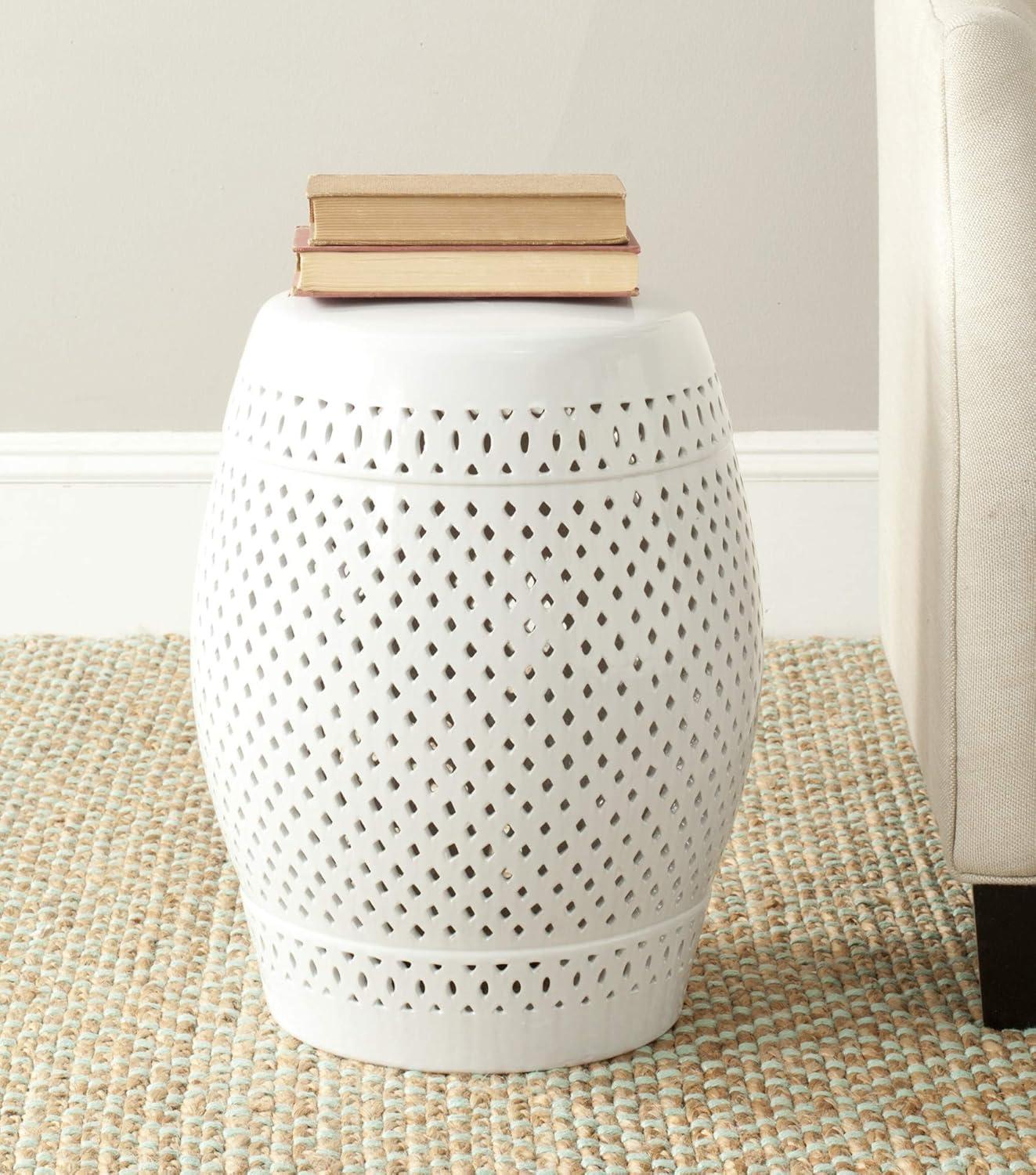 Diamond Ceramic Garden Stool  - Safavieh