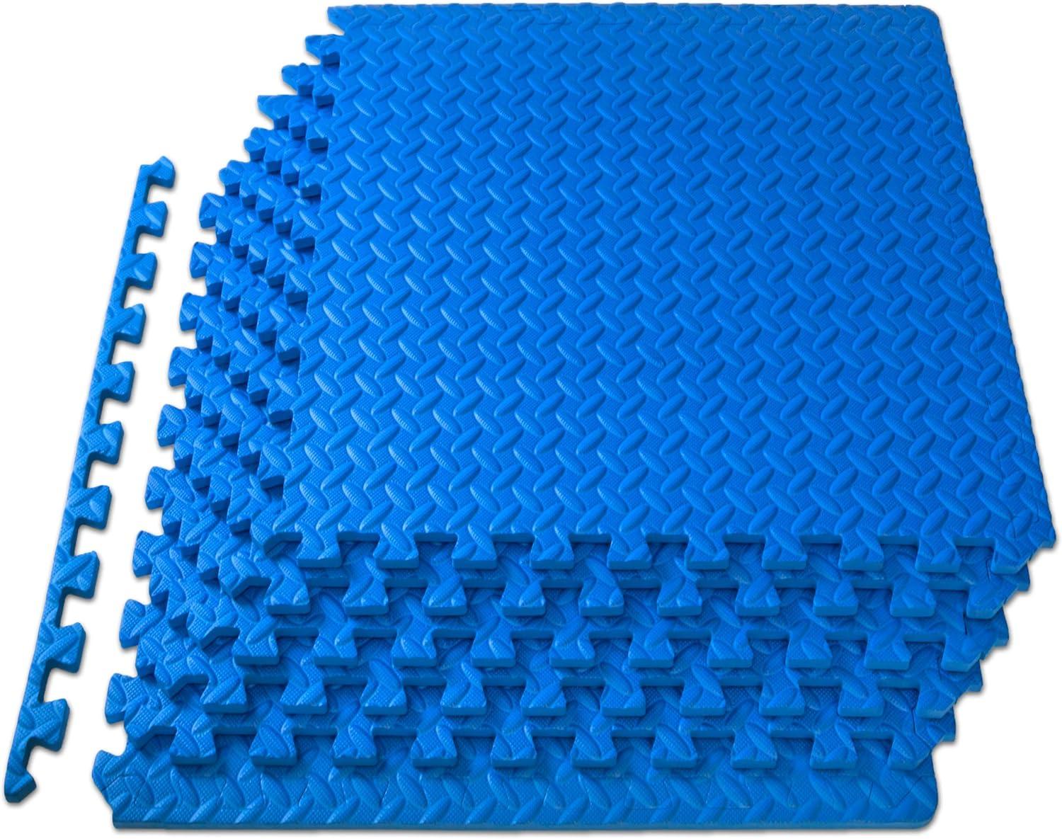 ProsourceFit Puzzle Exercise Mat, 1/2" Thick EVA Foam Interlocking Tiles