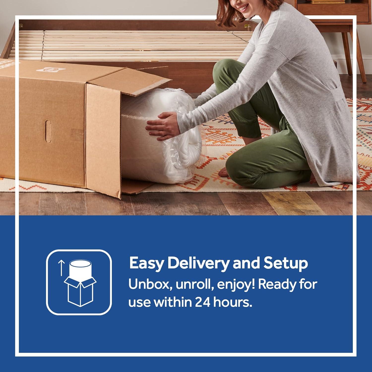 Sealy Cool & Clean 10" Memory Foam Bed in Box, Queen, White