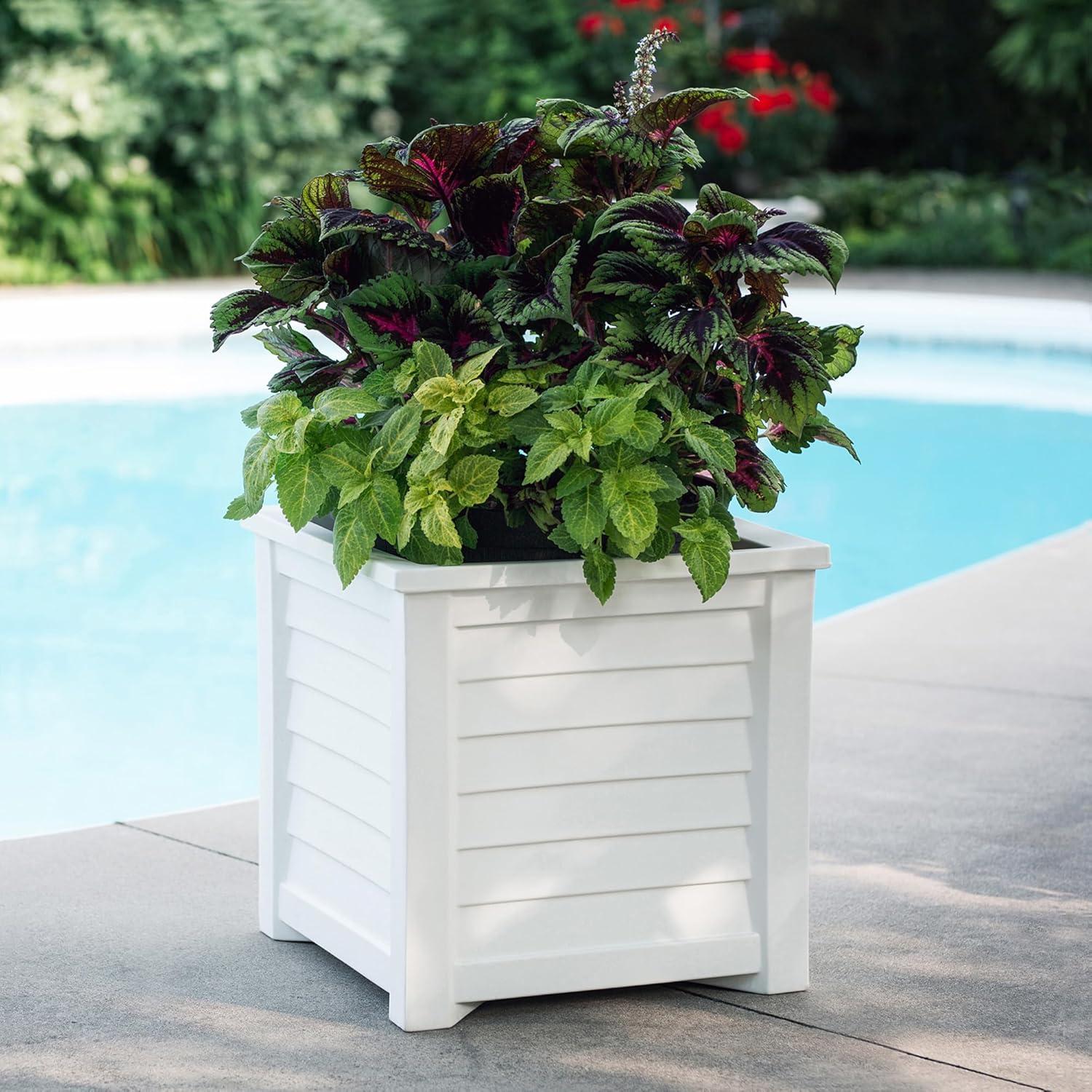 Lakeland Square Resin Planter with Water Reservoir