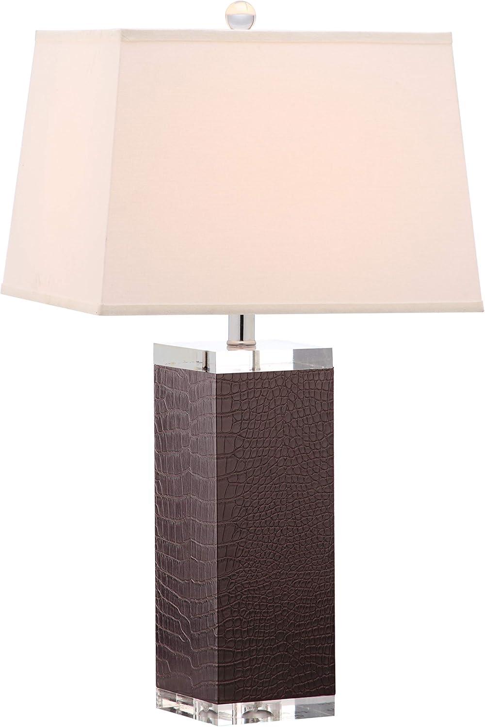 Deco 27 Inch H Leather Table Lamp (Set of 2) - Brown - Safavieh.