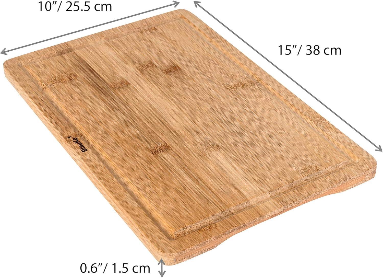 Large Bamboo Cutting Board with Juice Groove and Handles