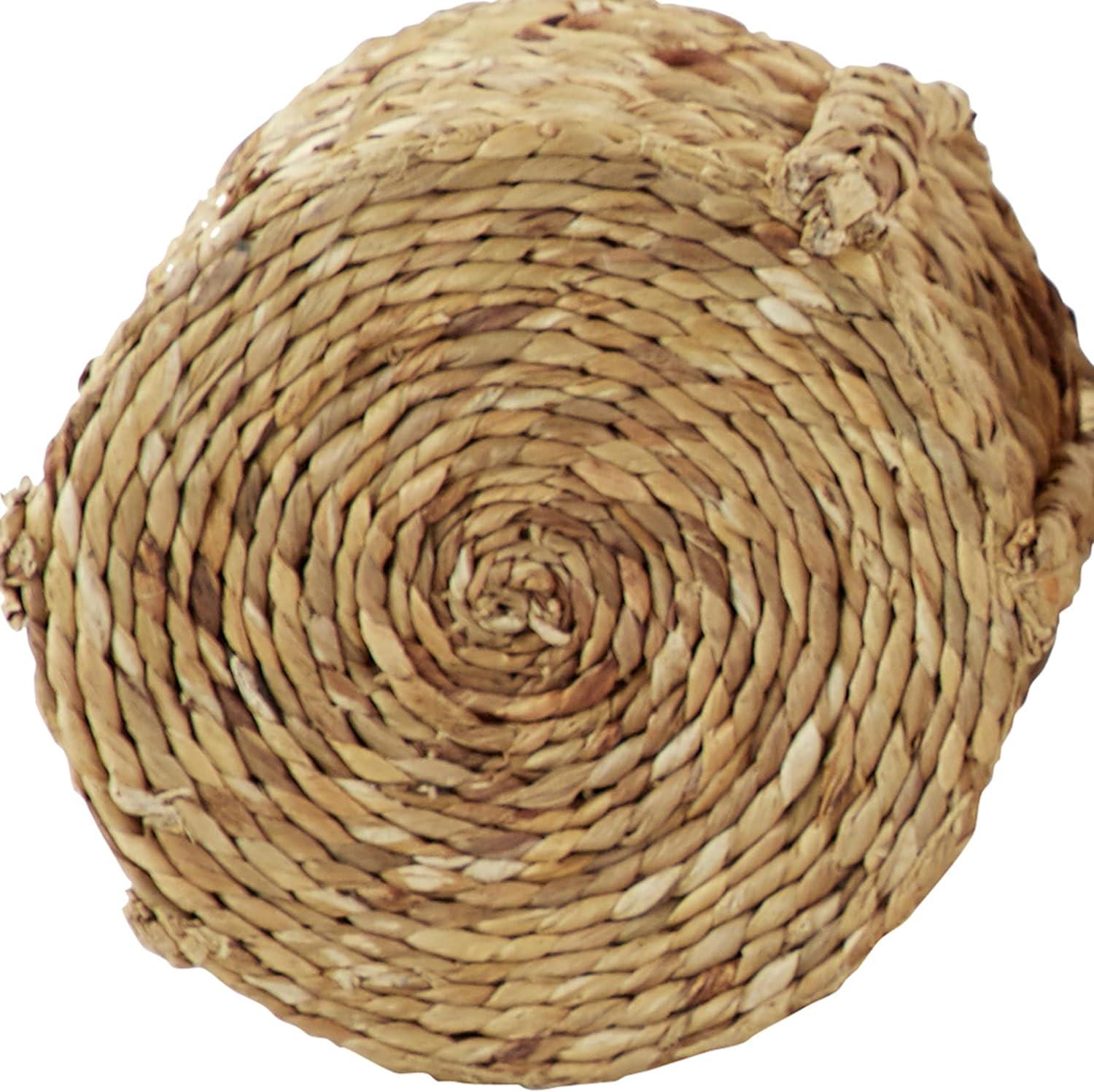 Set of 3 Seagrass Wicker Basket Planters with Handles Natural - Olivia & May: Indoor/Outdoor, 20" Size