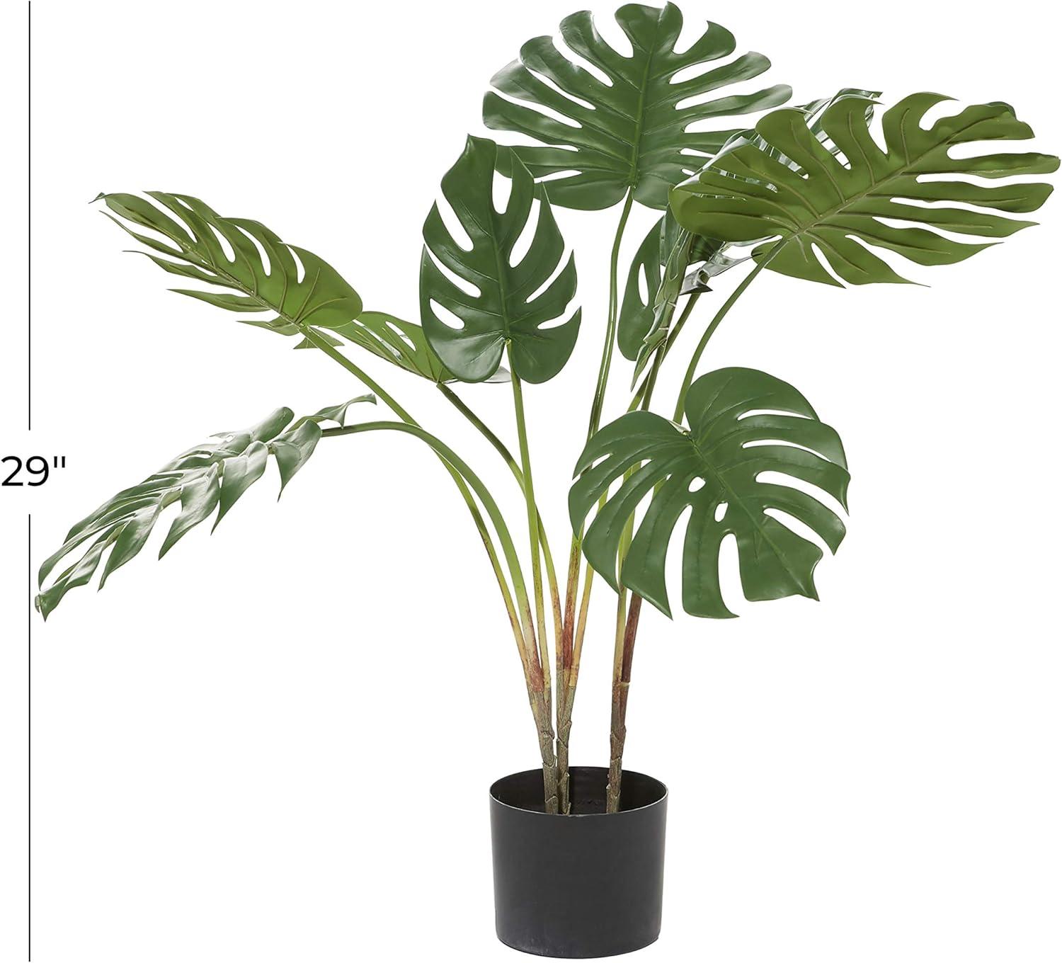 DecMode 73" Artificial Ficus Tree in Realistic Leaves and Black Plastic Pot