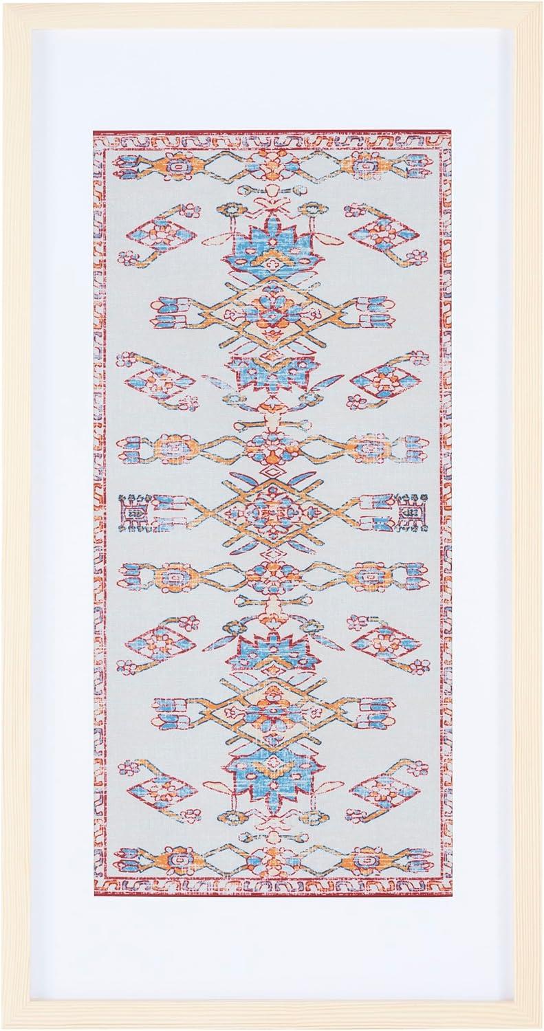 SAFAVIEH Khadijah 29 in. Framed Textile Wall Art, Blue/Orange