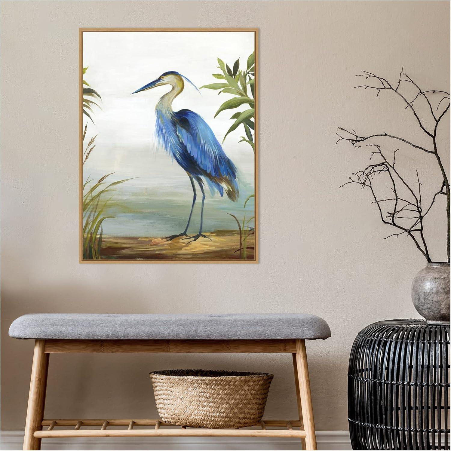 Amanti Art Blue Heron by Aimee Wilson Framed Canvas Wall Art