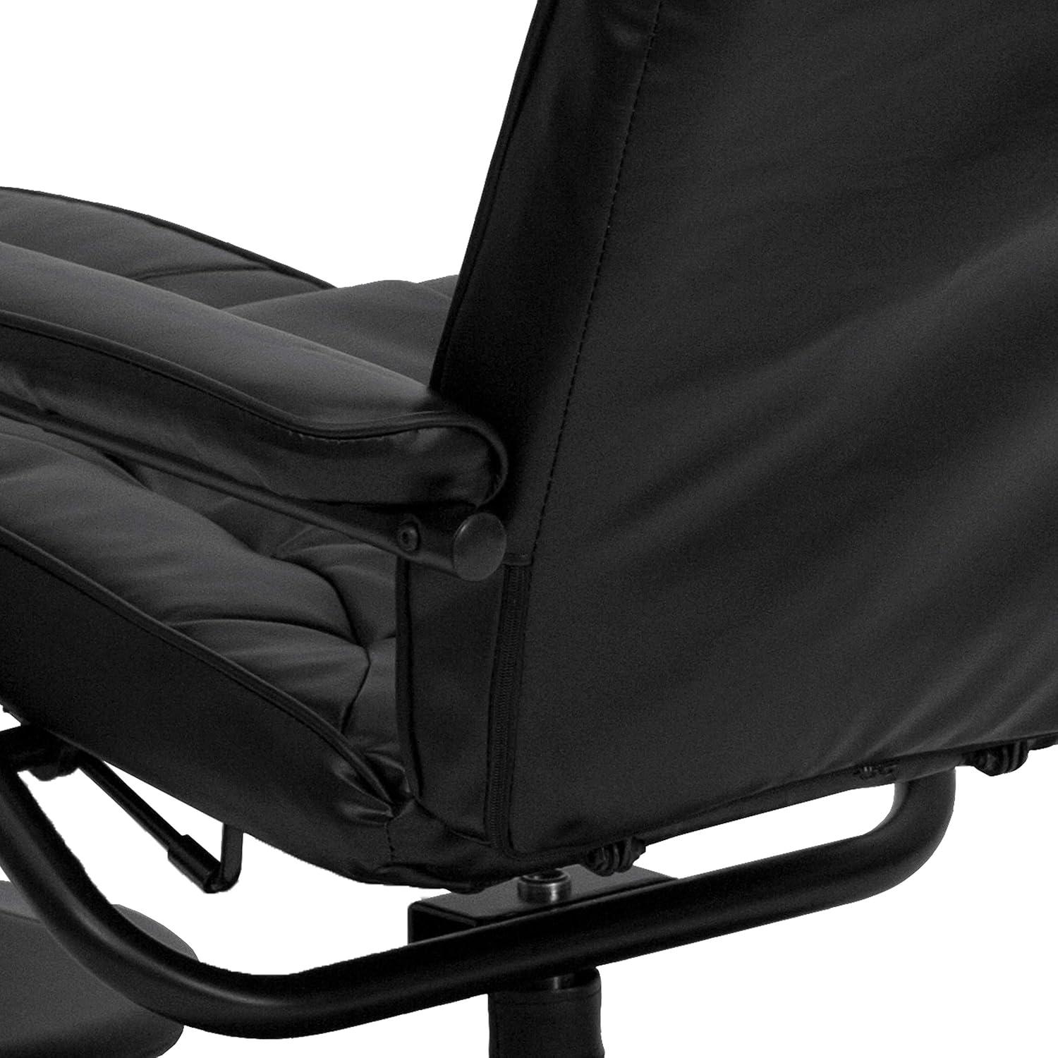 Flash Furniture Rachel Contemporary Multi-Position LeatherSoft Recliner Chair with Ottoman, Black