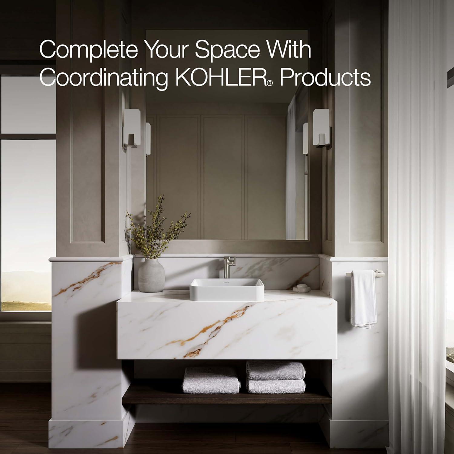 Vox® Ceramic Square Vessel Bathroom Sink with Overflow