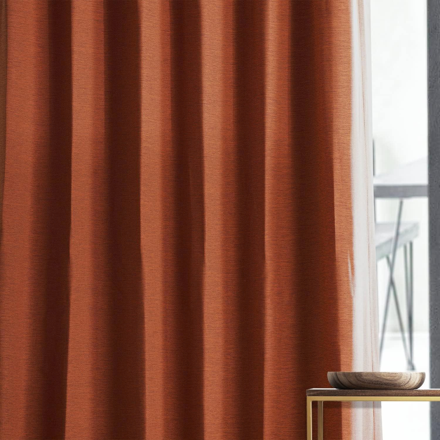 Persimmon Bellino Blackout Room Darkening Curtain (1 Panel), Persimmon, 50W X 120L