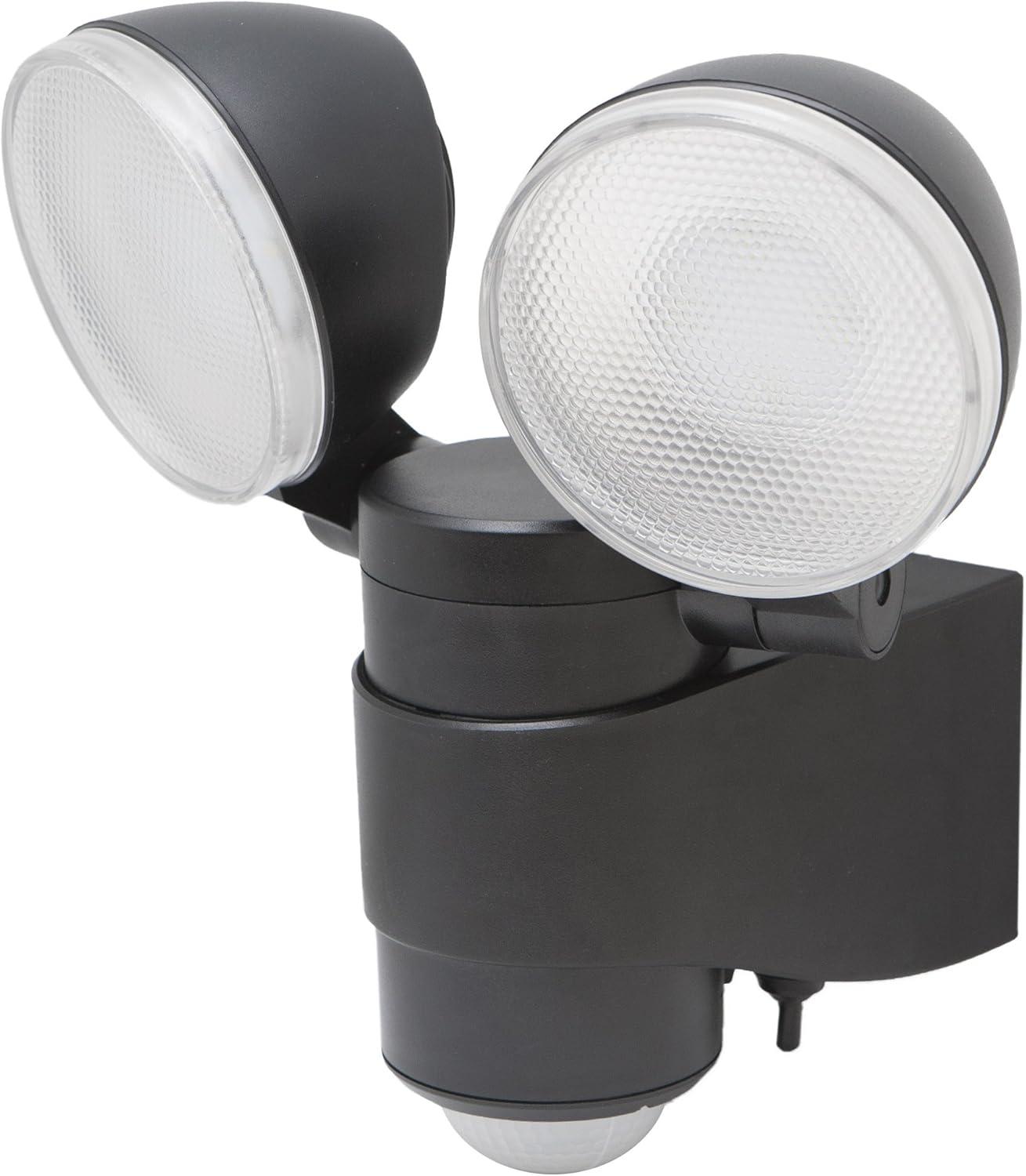 Dual Head LED Security Spotlight, Motion-Sensor, Battery-Powered, Black