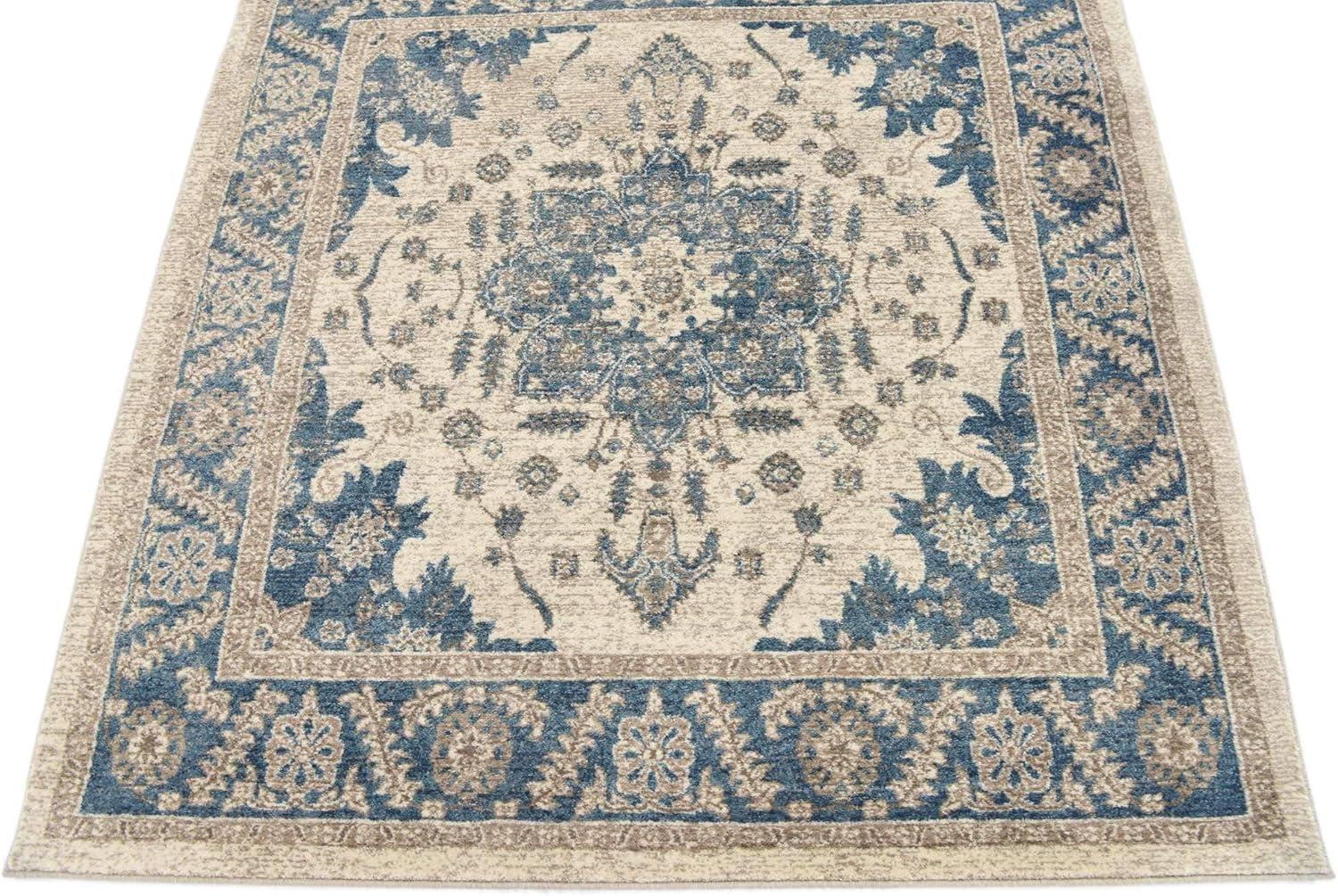 Unique Loom Altstadt Salzburg Rug , 5' 1" x 5' 1" ,Cream