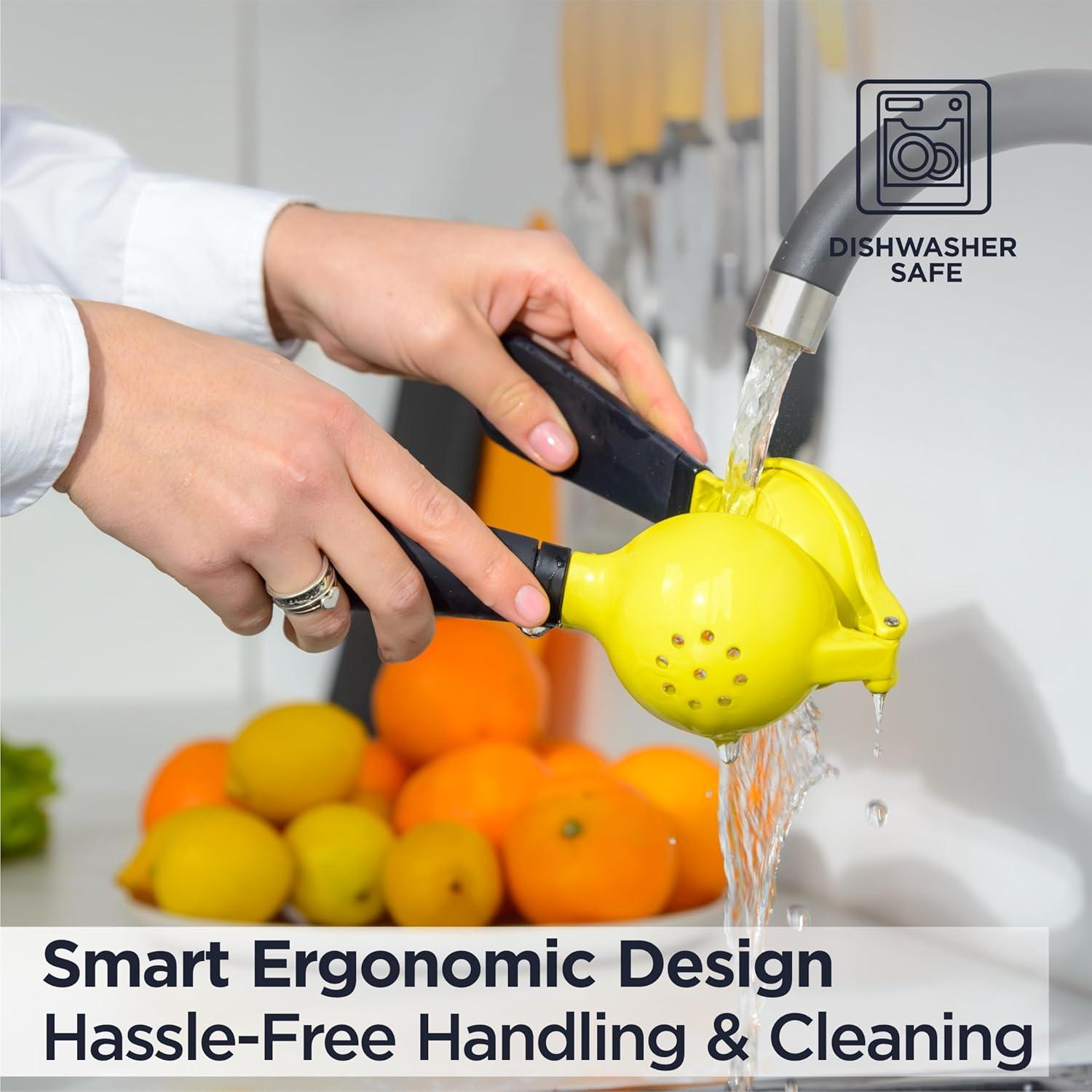 DEISS Deiss Pro Heavy-Duty Metal Lemon Squeezer - Max Juice Extraction Hand Juicer