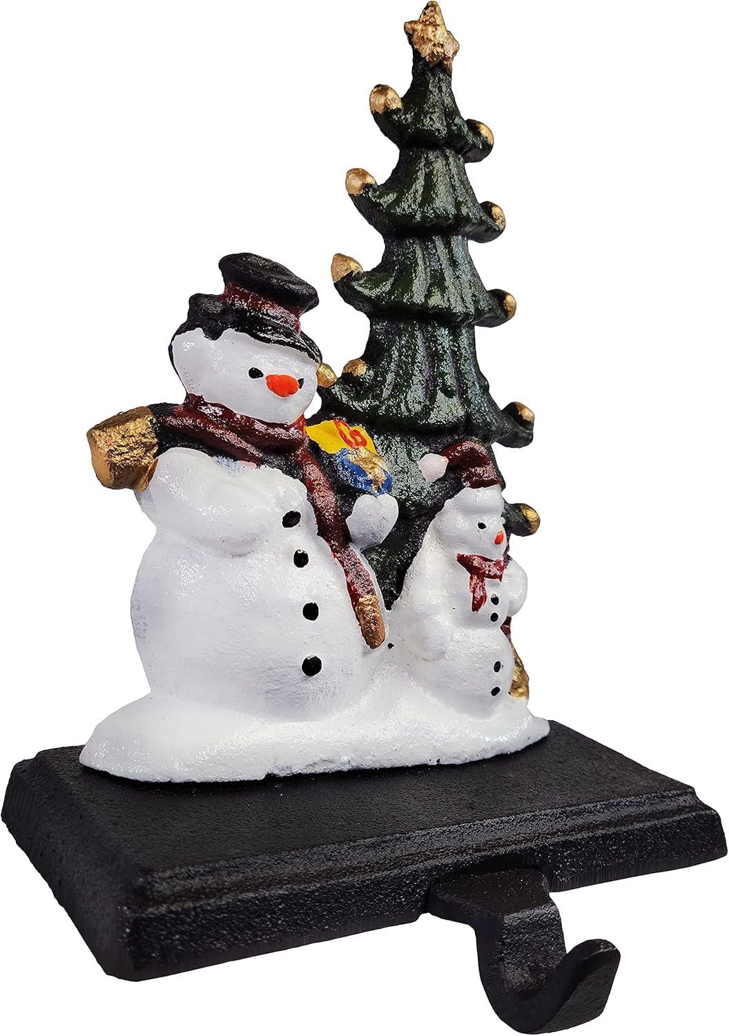 Hand-Painted Cast Iron Christmas Stocking Holders Set of 4