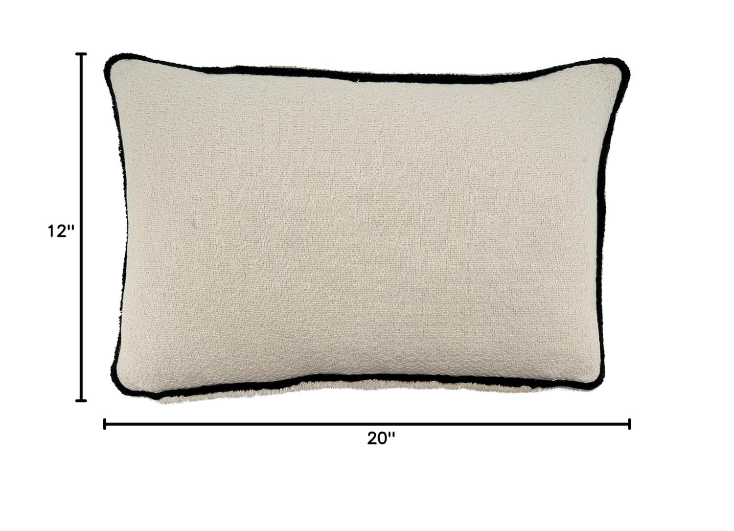 Saro Noir Et Blanc Collection Cotton Reversible Throw Pillow