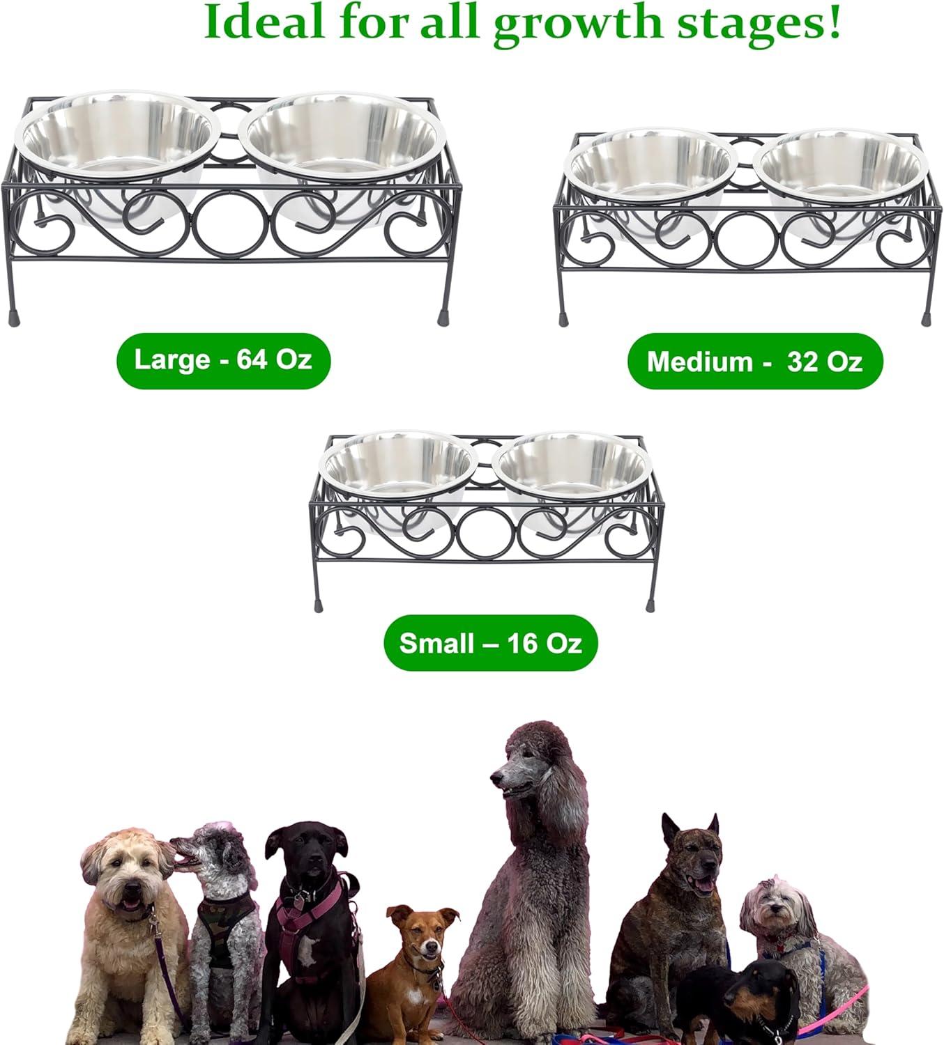 Elevated Dog Double Diner with 2 Stainless Steel Bowls