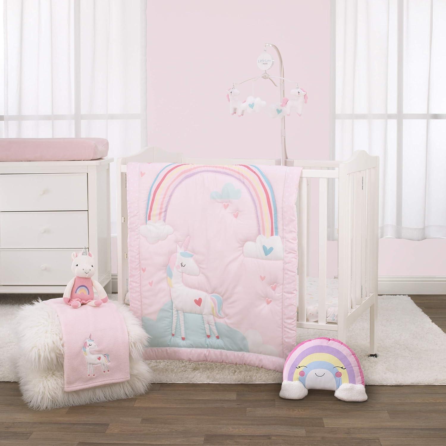 NoJo Little Love by NoJo Rainbow Shaped Plush Sherpa Decorative Pillow with Clouds