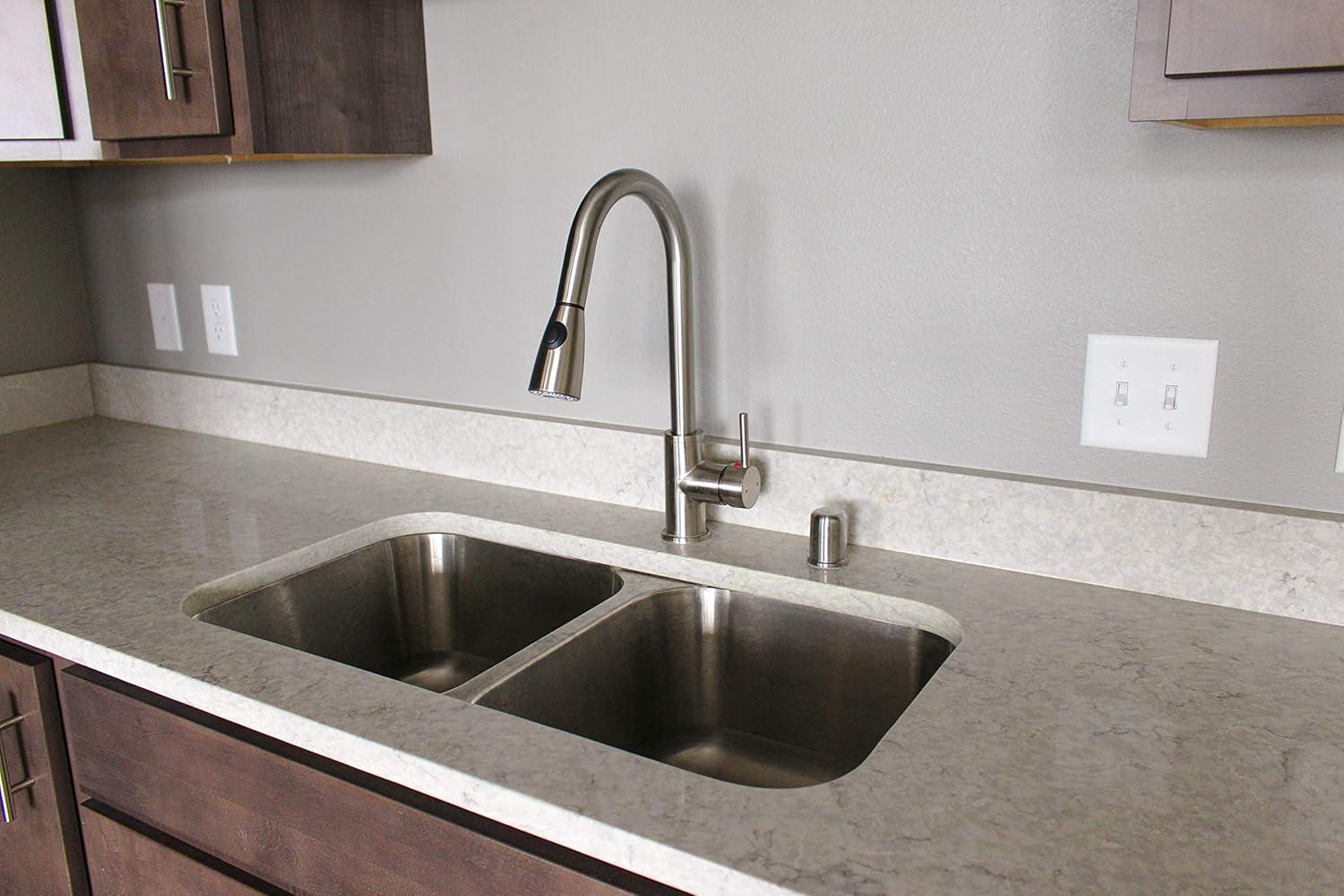 Dishwasher Air Gap Kit with Solid Brass Skirted Cover, Satin Nickel – Design House, 522953