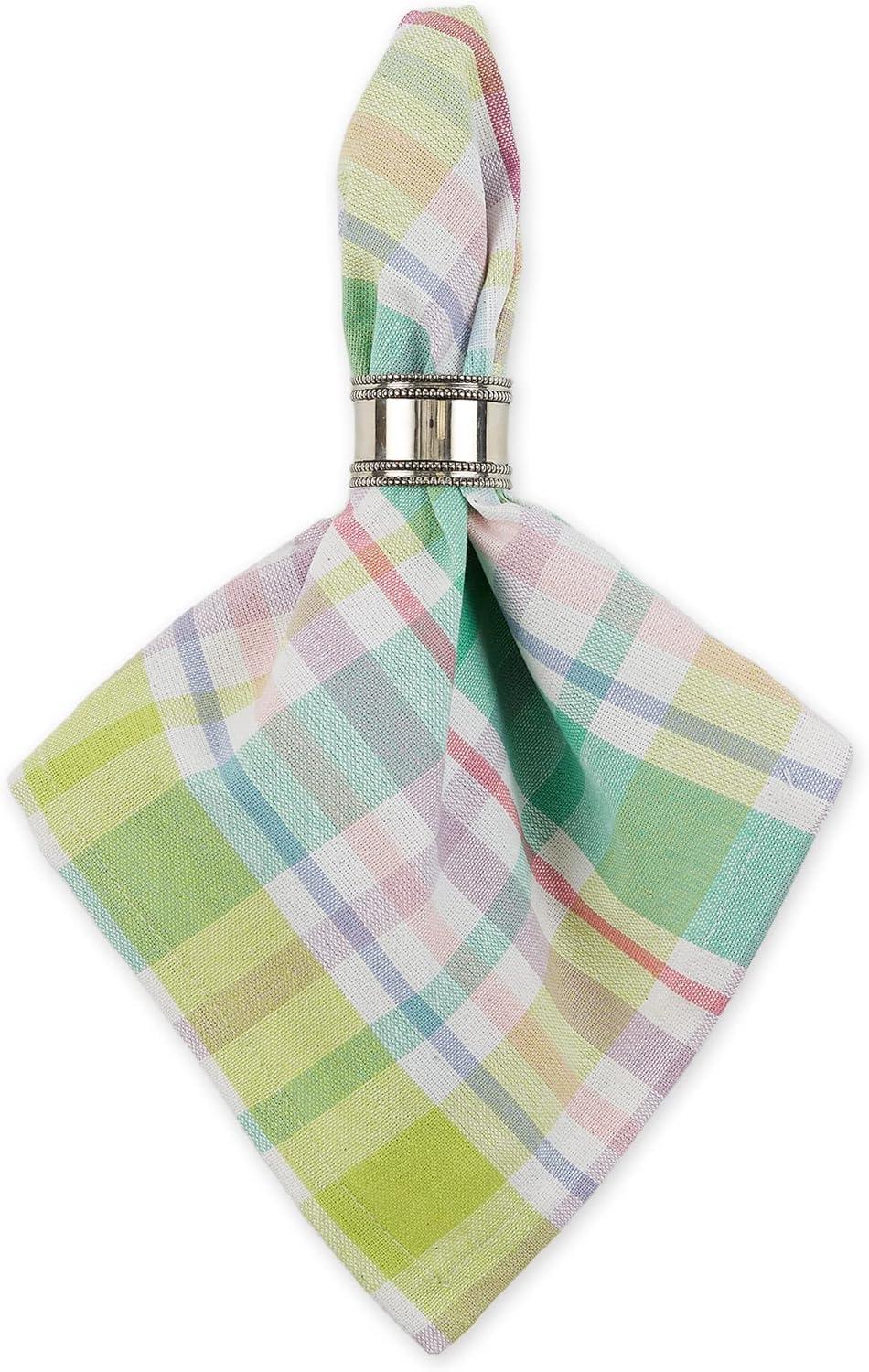 Spring Plaid 20x20 Cotton Napkin Set of 6