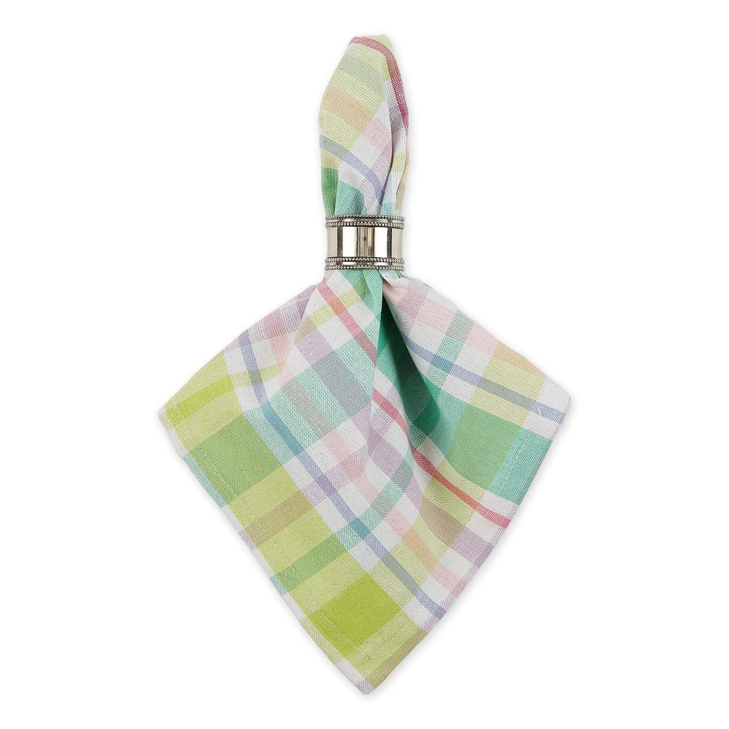 DII Spring Plaid Napkin (Set of 6), 20x20", 100% Cotton