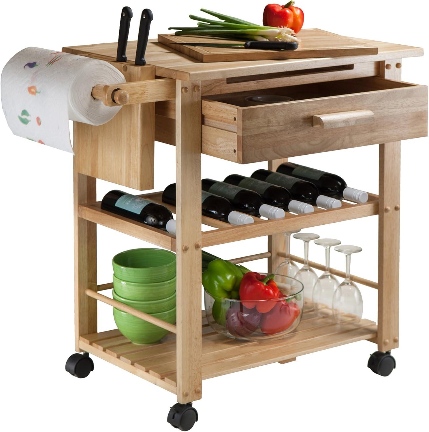 Millwood Pines Schulenburg Wood Kitchen Cart