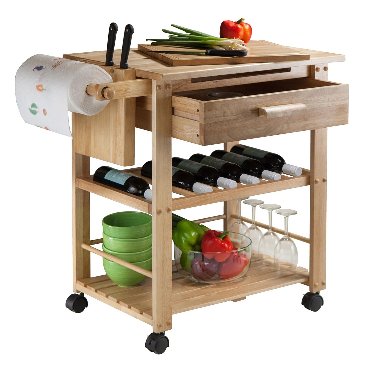 Millwood Pines Schulenburg Wood Kitchen Cart