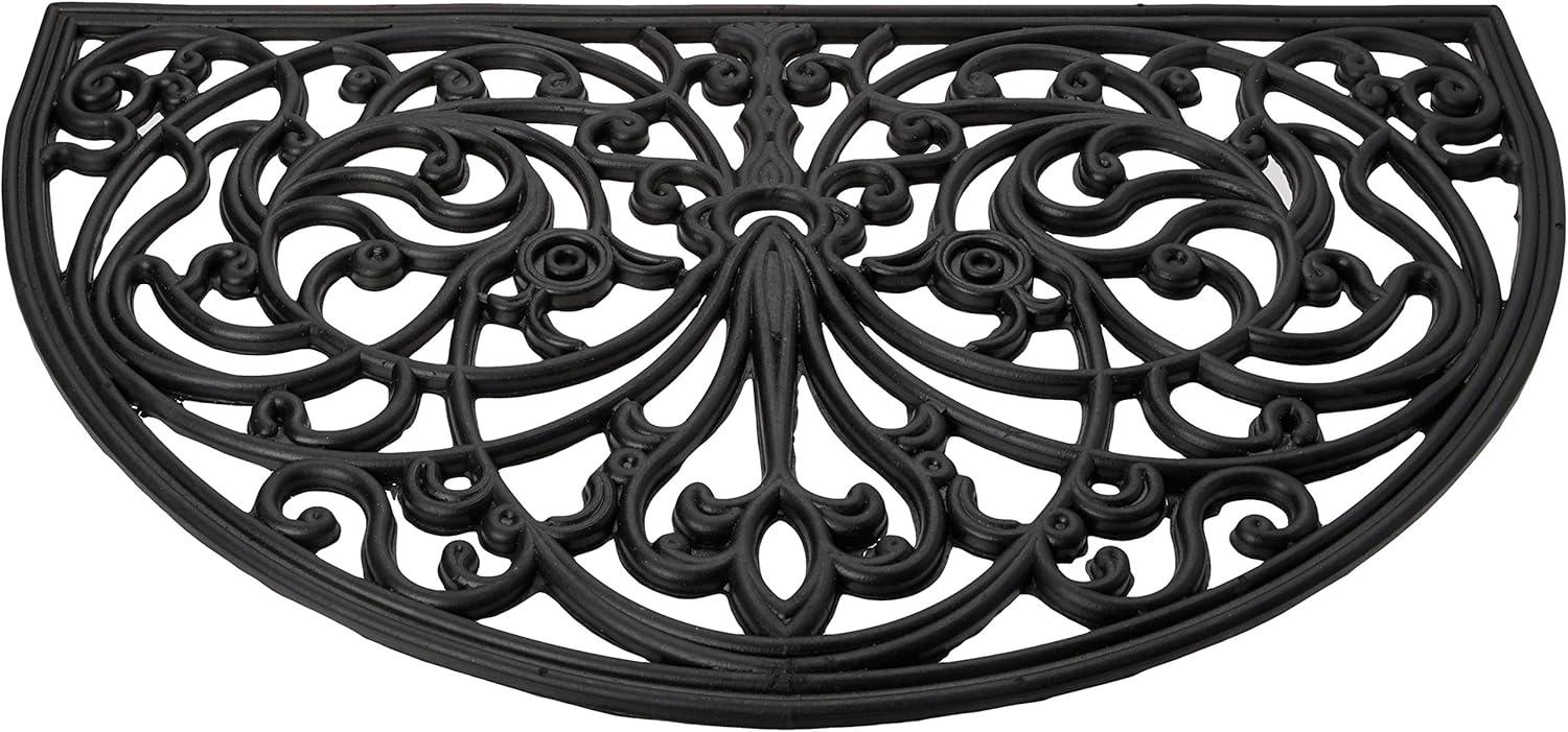 Achim Home Furnishings Wrought Iron Rubber Door Mat, 18" L x 30" W, Slice, Ironworks