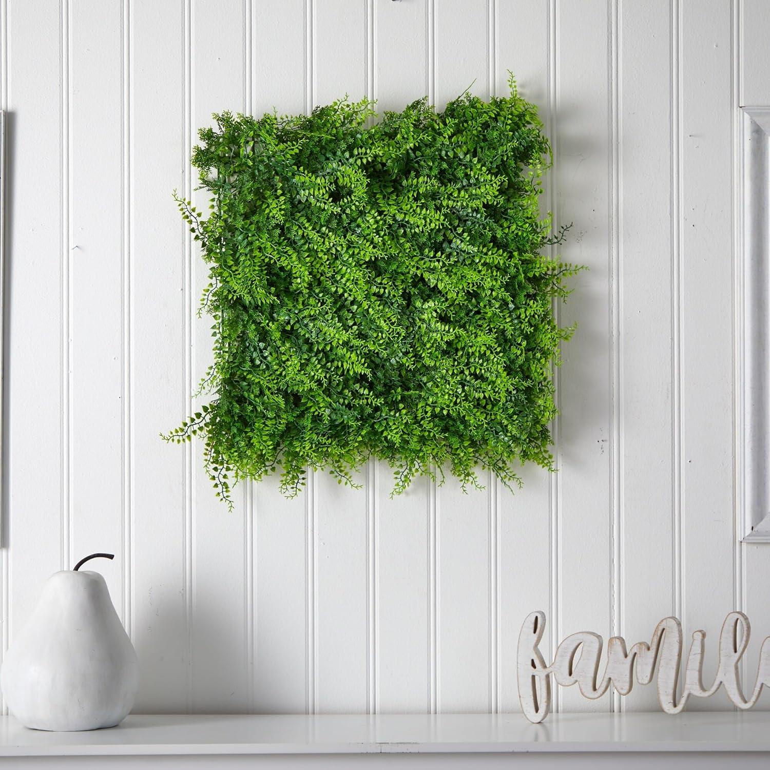 20" X 20" Lush Mediterranean Artificial Fern Wall Panel - Nearly Natural: UV Resistant, Indoor/Outdoor Decor