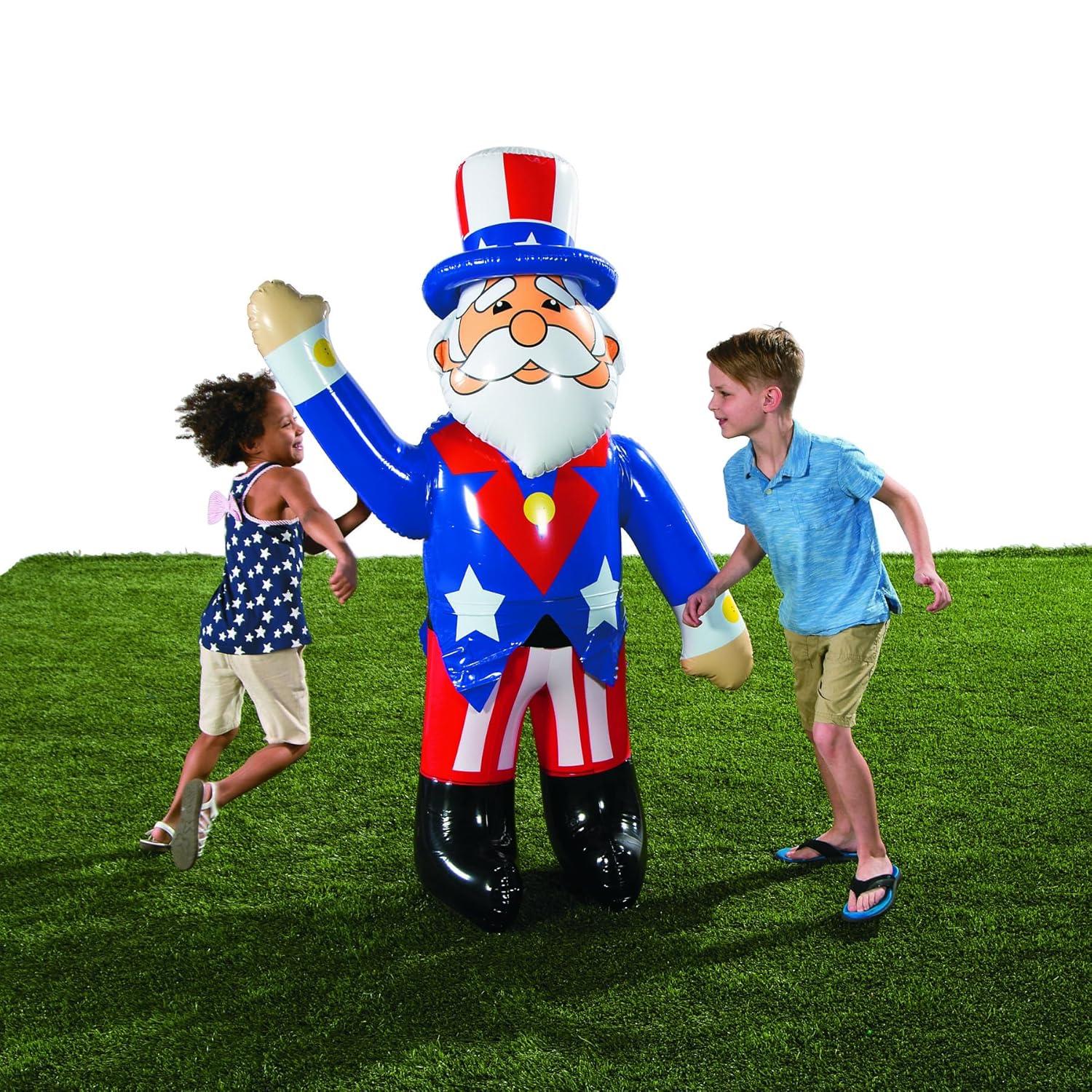 Large Inflatable Uncle Sam (Over 5 feet Tall) Fourth of July, Memorial Day Decor and USA Patriotic Party Supplies
