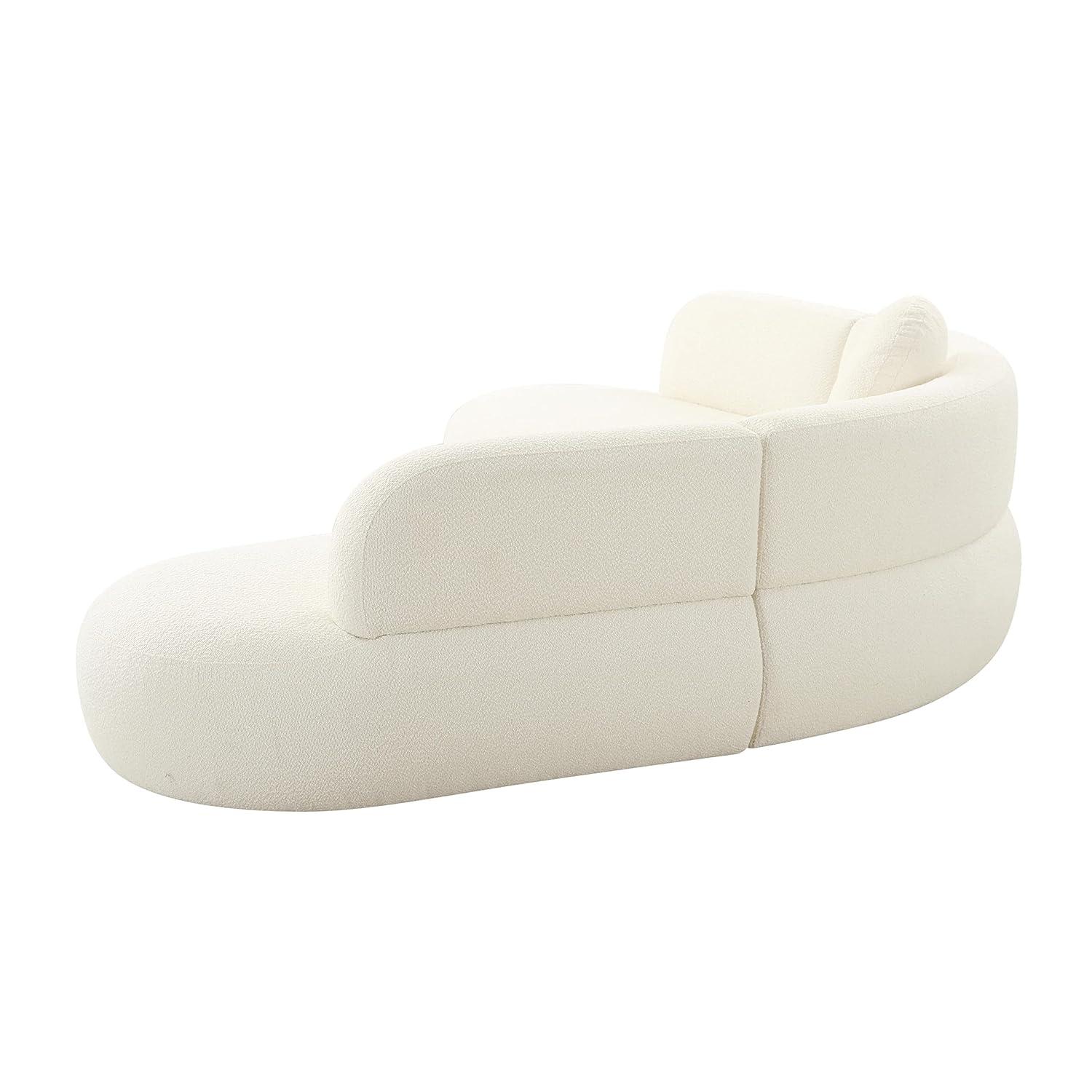 Cream Herringbone Four Piece Sectional with Ottoman