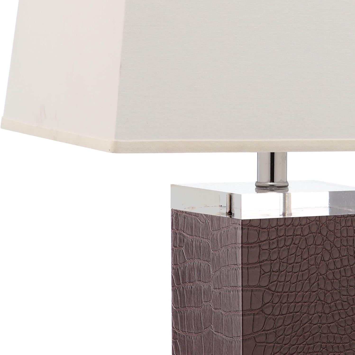 Deco 27 Inch H Leather Table Lamp (Set of 2) - Brown - Safavieh.