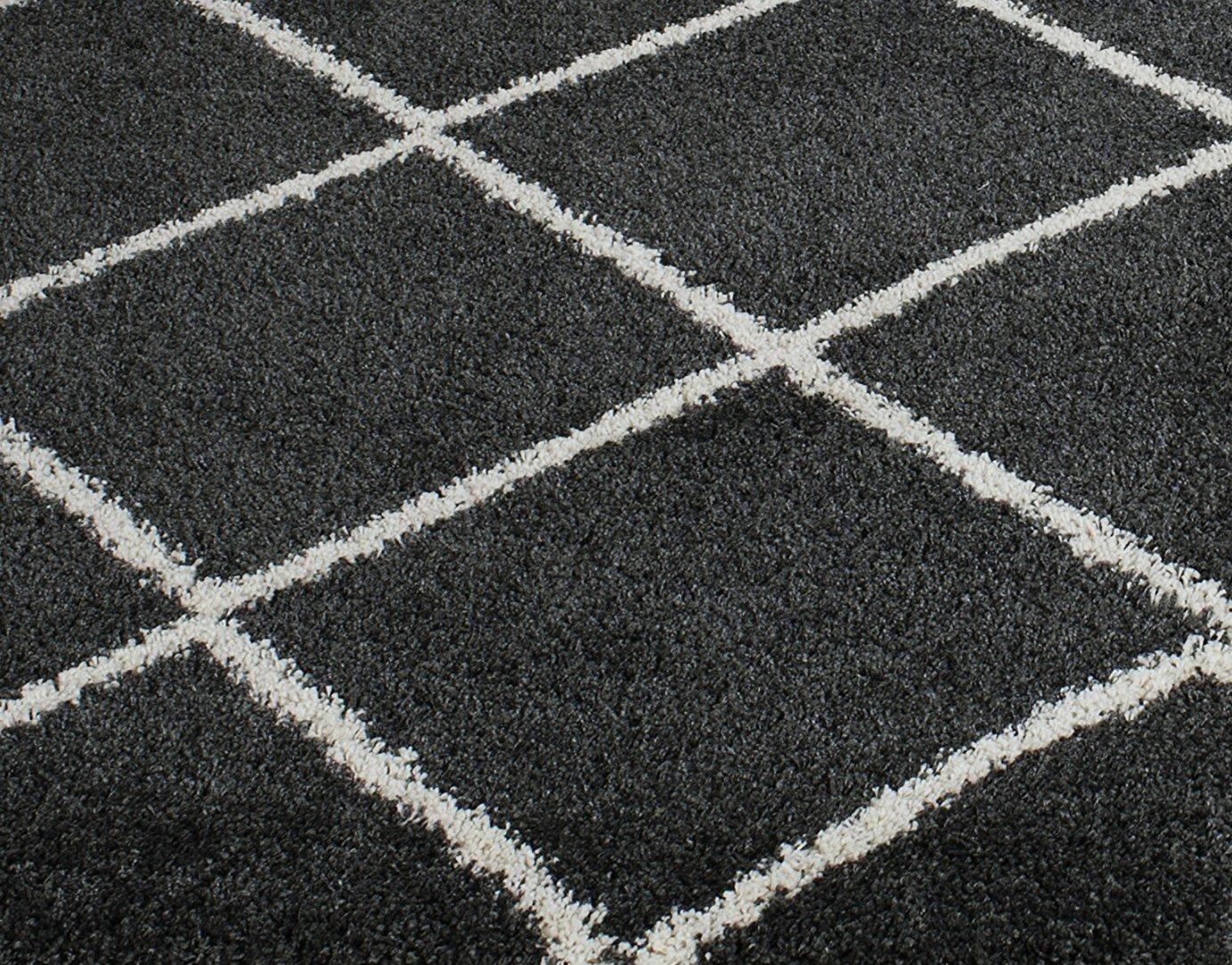 Hudson Shag SGH281 Power Loomed Indoor Area Rug - Dark Grey/Ivory - 8'x10' - Safavieh
